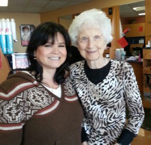 Mom and Leonor showing off her new "perm" thanks to Leonor's sister Maggie.